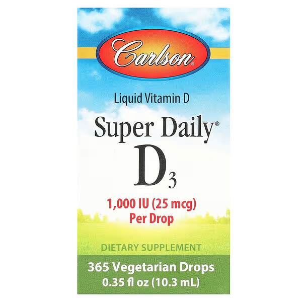 Super Daily D3, жидкий витамин Д3, 1000 МЕ, 10,3 мл