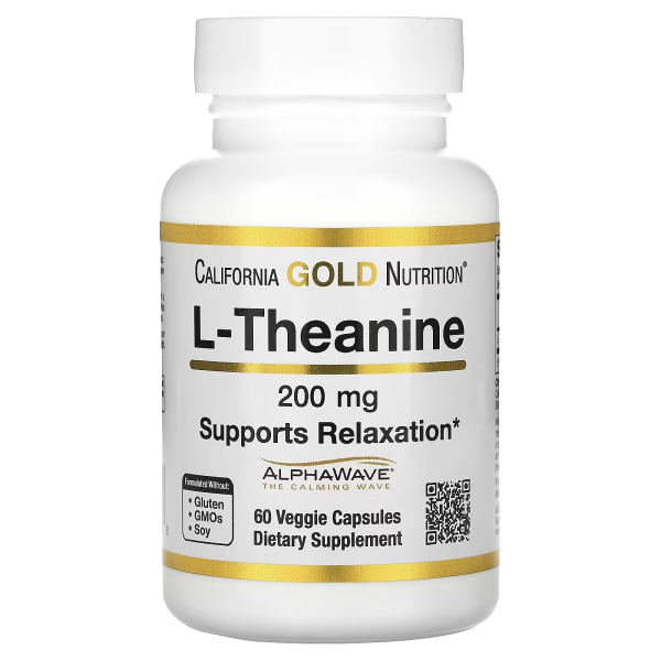 L-теанин, 200 мг, 60 растительных капсул, L-Theanine