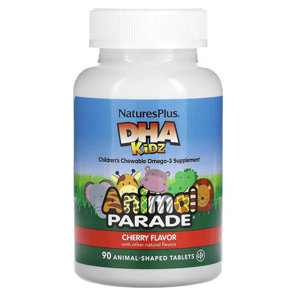 Омега-3 для детей, вкус вишня, 90 жевательных таблеток, Animal Parade, DHA KIDZ