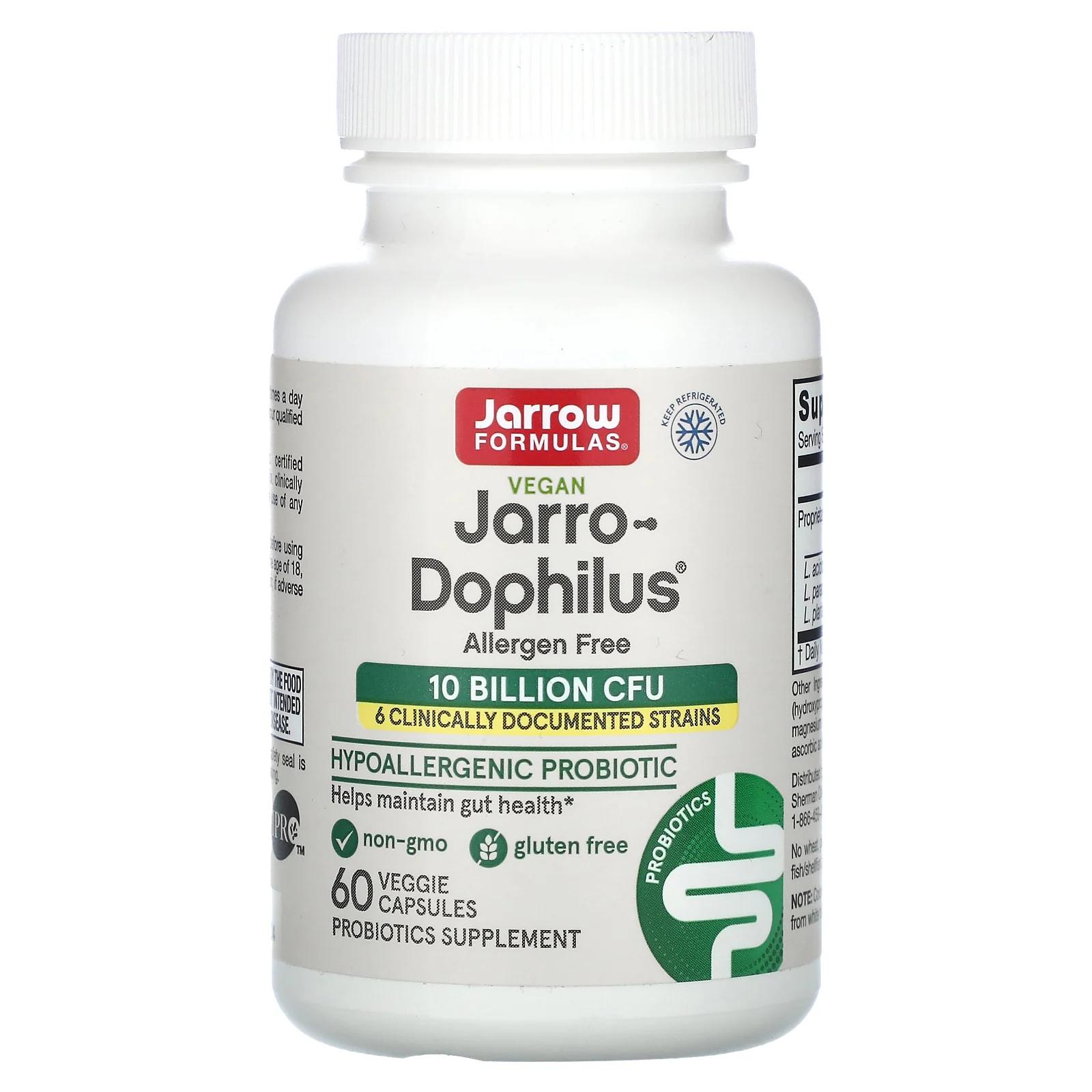 Пробиотики, 10 млрд КОЕ (106 мг), 60 капсул, Jarrow Formulas, Jarrow-Dophilus