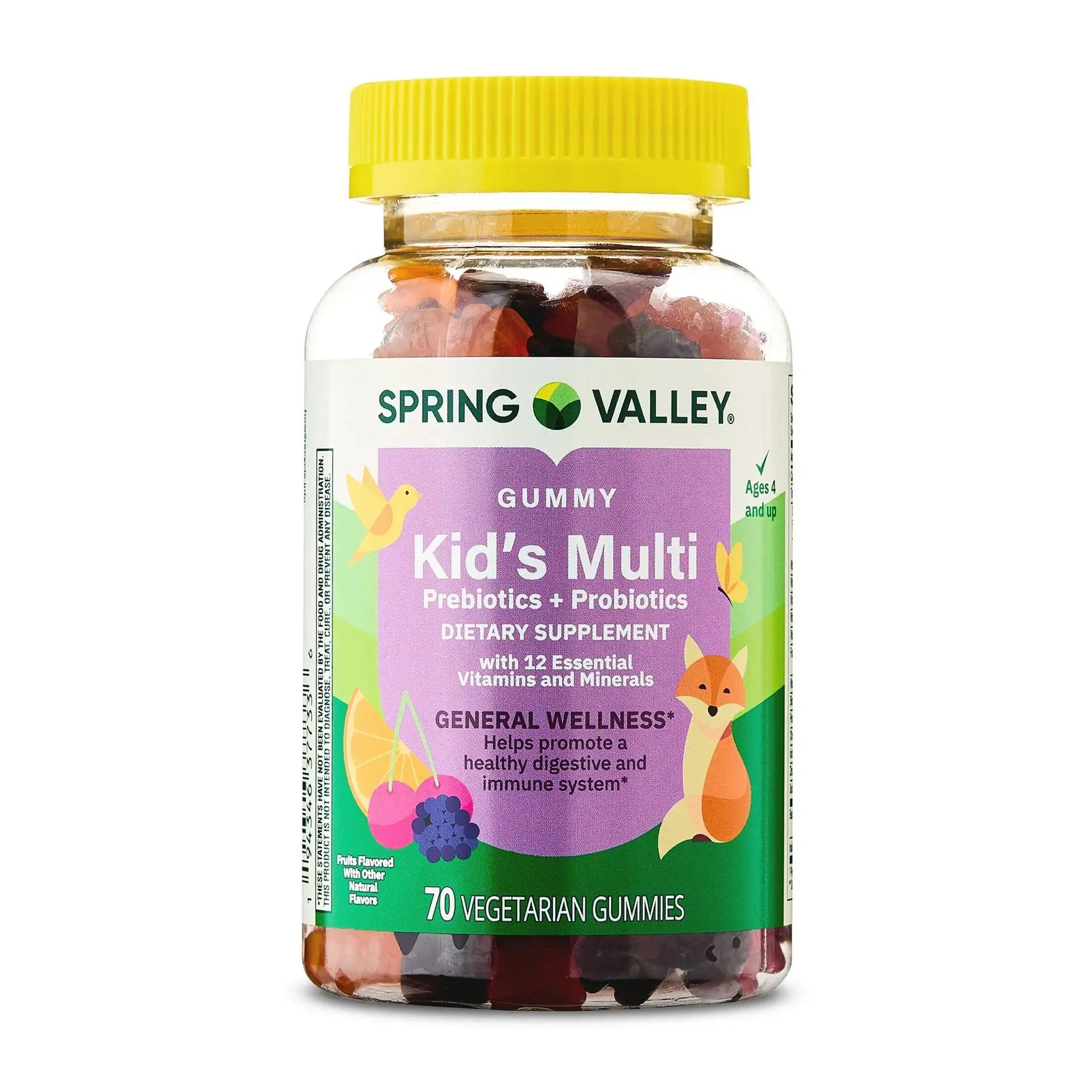 Мультивитамины для детей, Кидс Мульти, вкус фруктовый, 70 мармеладок, Spring Valley, Kids Multi