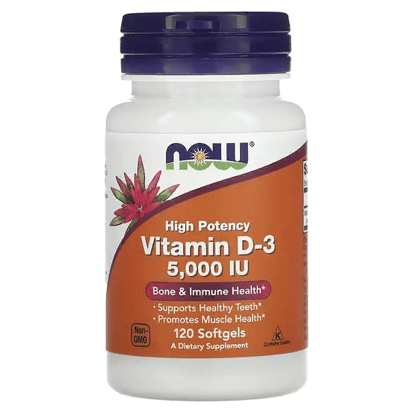 Витамин Д3, 5000 МЕ, 120 капсул, Vitamin D-3
