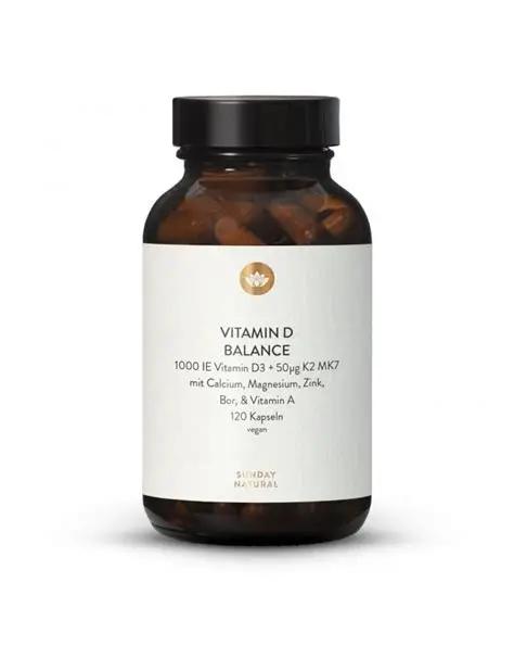 Витамин Д с кофакторами, 120 капсул, Sunday Natural, Vitamin D Balance
