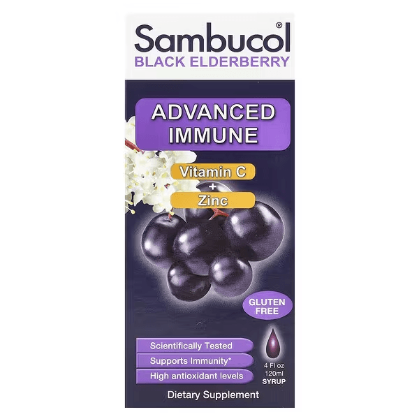 Сироп из черной бузины, поддержка иммунитета, 120 мл, Advanced Immune