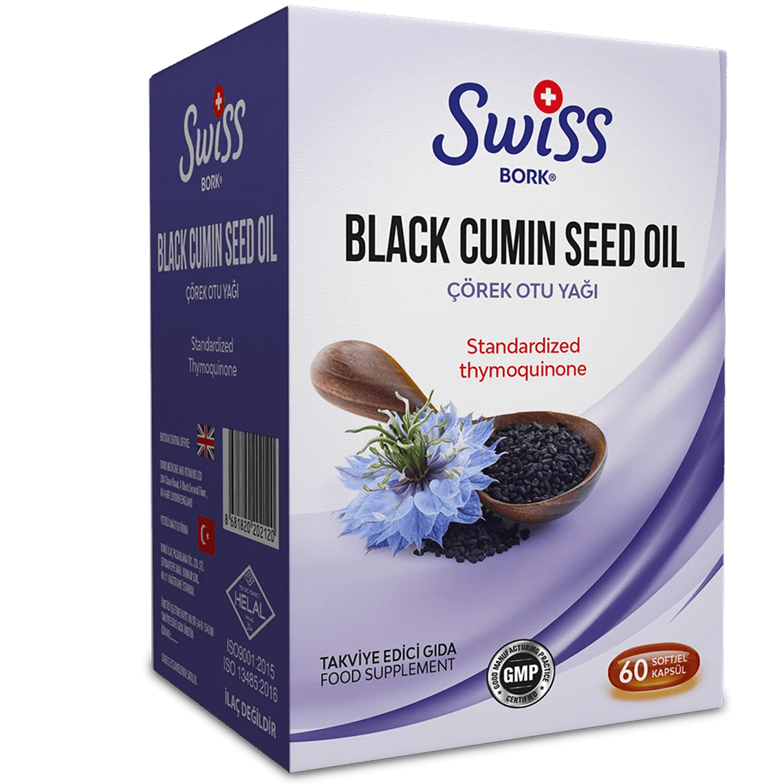 Масло семян черного тмина, 1200 мг, 60 капсул, Swiss Bork, Black Cumin Seed Oil