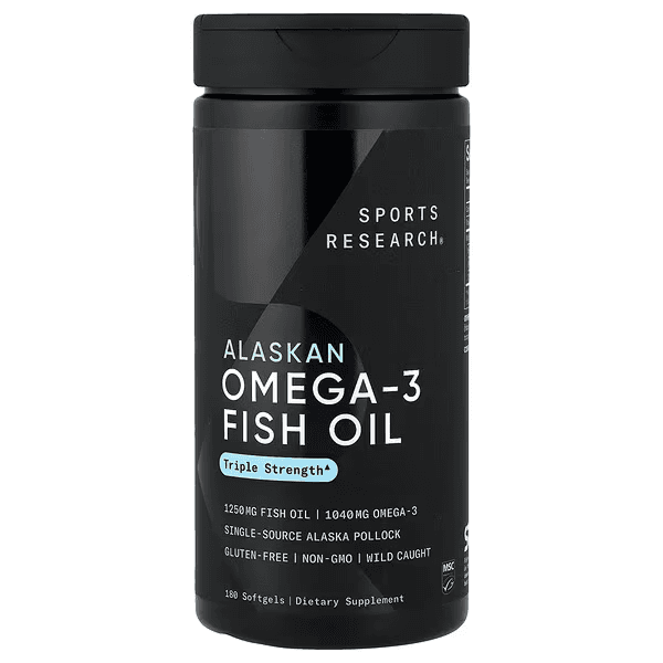 Аляскинский рыбий жир Омега-3, тройная крепость, 180 капсул, Sports Research, Alaskan Omega-3