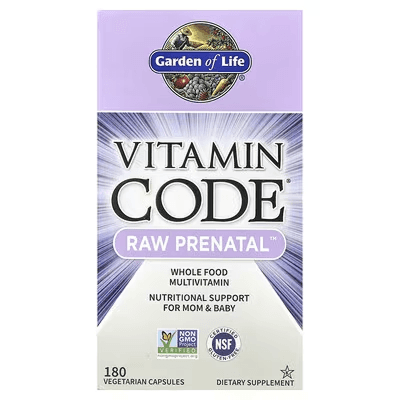 Мультивитамины для беременных, 180 вегетарианских капсул, Garden of Life, Vitamin Code, RAW Prenatal