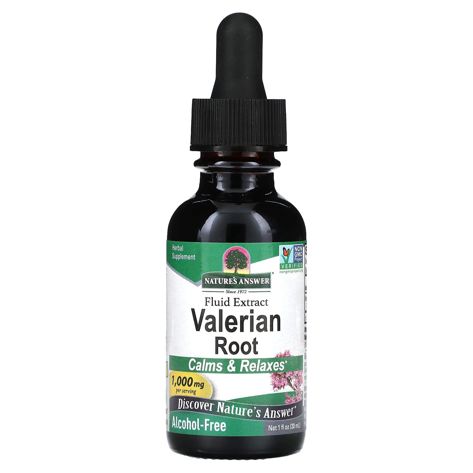 Корень валерианы, 1000 мг, 30 мл, Natures Answer, Valerian Root