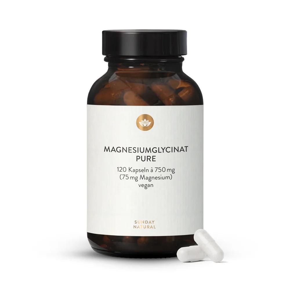 Магний глицинат, 150 мг, 120 капсул, Sunday Natural, Magnesium Glycinat Pure
