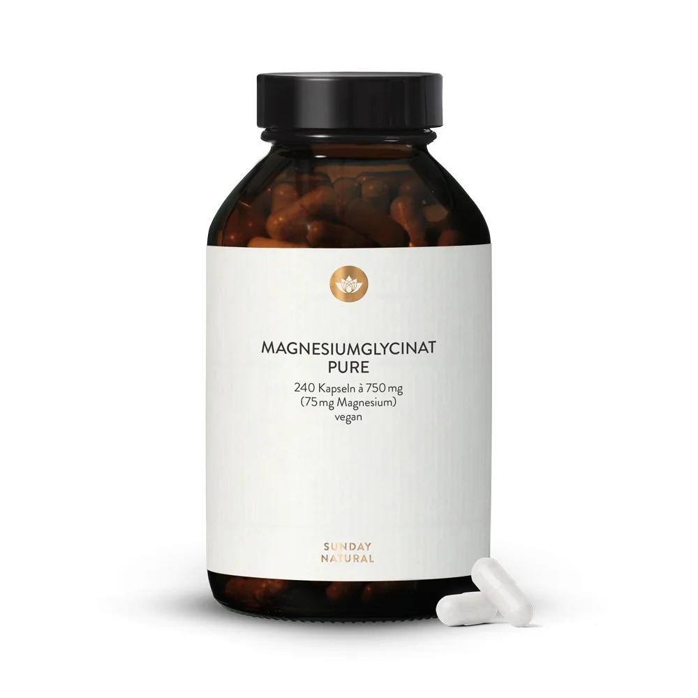 Магний глицинат, 150 мг, 240 капсул, Sunday Natural, Magnesium Glycinat Pure XL