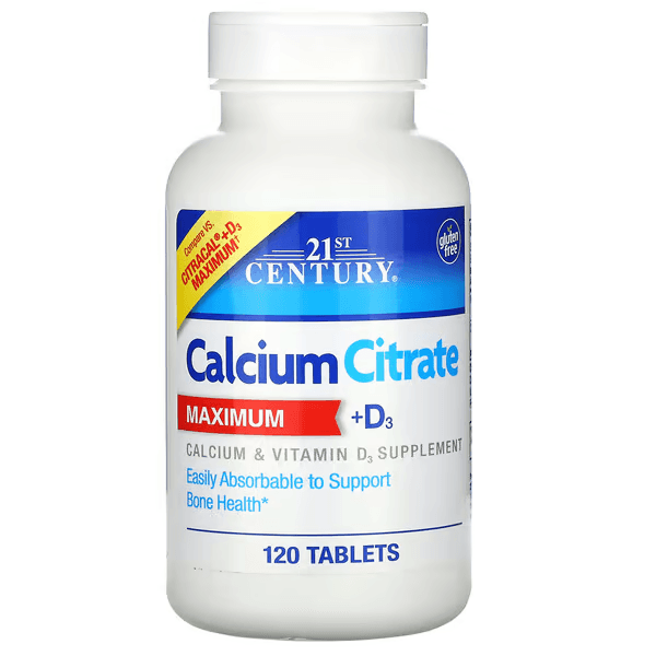 Цитрат кальция и витамин Д3, 120 таблеток, 21st Century, Calcium Citrate maximum + D3