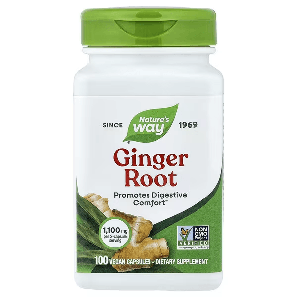 Корень имбиря, 100 веганских капсул (550 мг в 1 капсуле), Nature's Way, Ginger Root