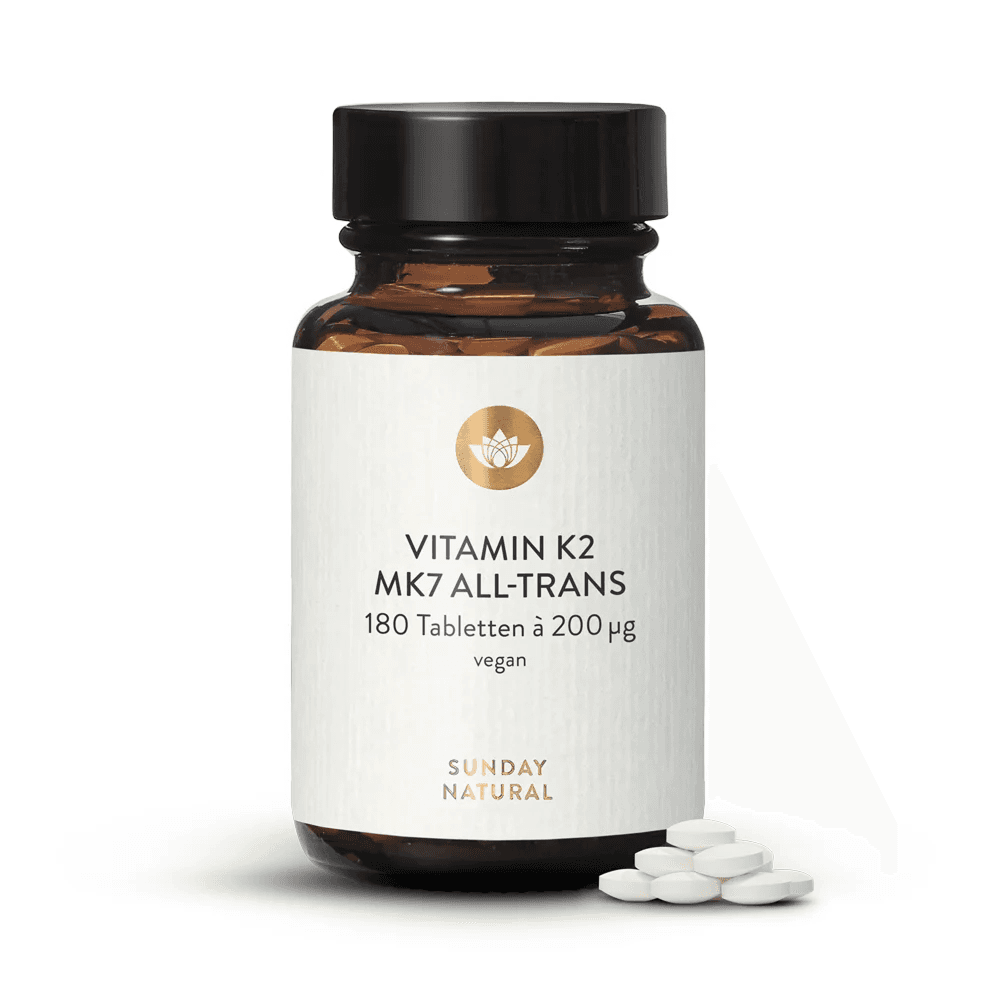 Витамин К2, 200 мкг, 180 таблеток, Sunday Natural, Vitamin K2