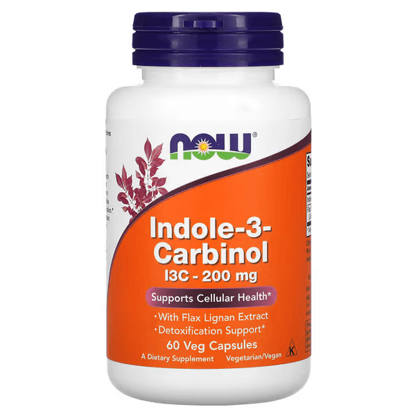Индол-3-карбинол, 200 мг, 60 растительных капсул, Now Foods, Indole-3-Carbinol