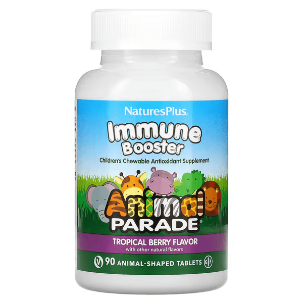 Добавка для детского иммунитета, вкус ягод, 90 жевательных таблеток, Natures Plus, Immune Booster