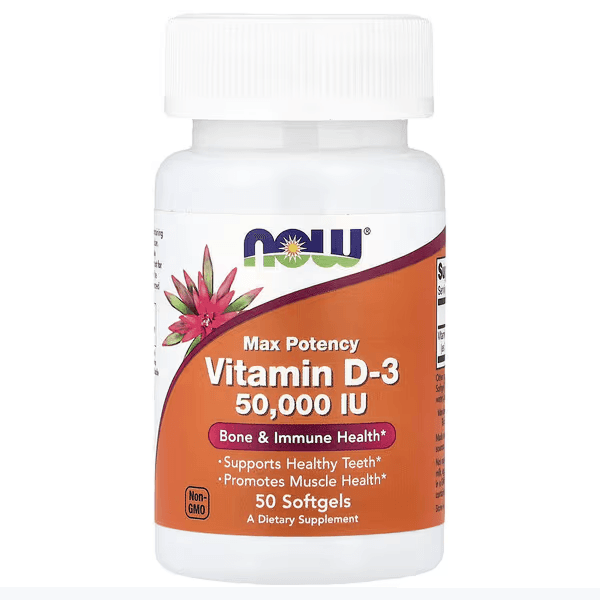 Витамин Д3, 50 000 МЕ, 50 капсул, NOW Foods, Vitamin D-3 50000 IU