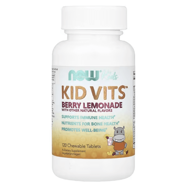 Детские мультивитамины KID VITS, со вкусом ягод, 120 жевательных таблеток, NOW Foods, Multivitamin KID VITS