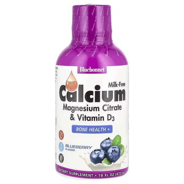 Жидкий цитрат кальция с магнием и Д3, вкус голубика, 472 мл, Bluebonnet Nutrition, Calcium Magnesium Citrate & Vitamin D3