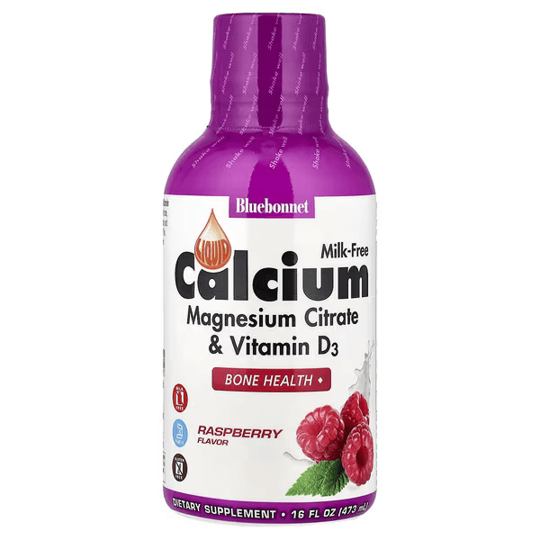 Жидкий цитрат кальция с магнием и Д3, вкус малина, 472 мл, Bluebonnet Nutrition, Calcium Magnesium Citrate & Vitamin D3
